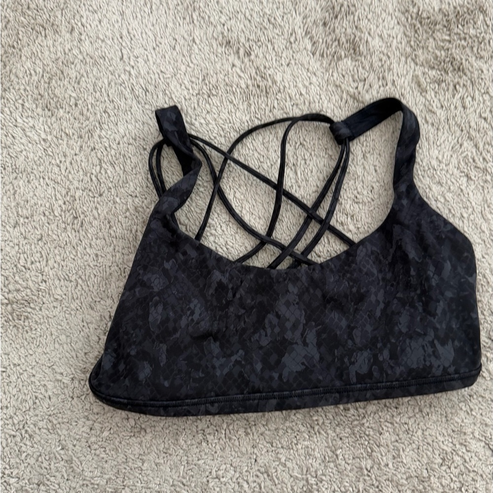 lululemon athletica Black Patterned Sports Bra